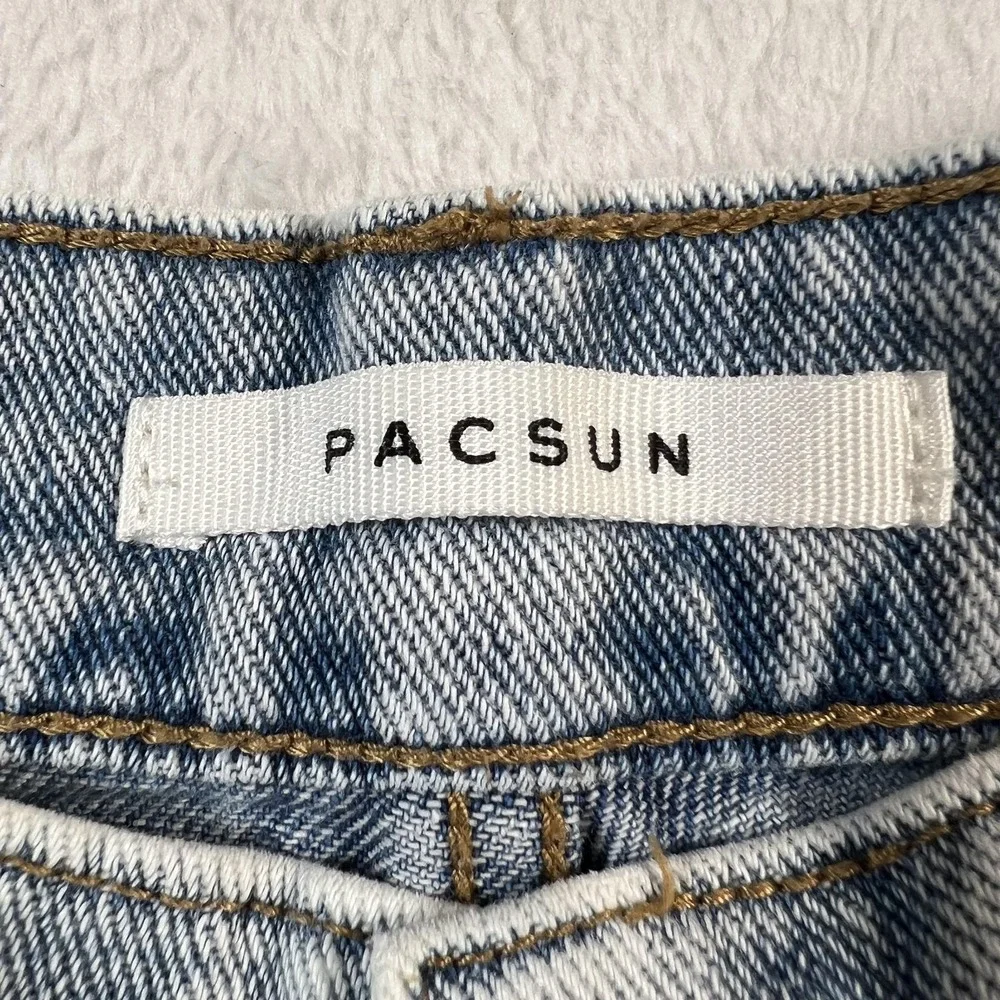 PacSun Baggy Jean Cut-Off Shorts Womens 27 Blue Denim Relaxed Frayed Hem Summer